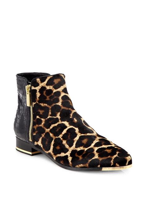 michael kors chelsea leopard booties|Michael Kors flat booties.